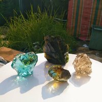 4 Stück 1363 Gr Andara Kristalle Einatomige Mischung Farben Und Hat 2 Gelblich Grün Schön von HinzCrystalShop