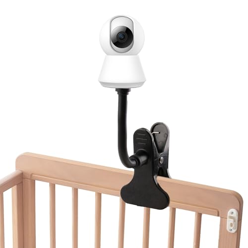 Babyphone Halterung Universal, Baby Monitor Holder Flexible Kamera Halterung mit 1/4 Zoll Schraube, Clip Krippenhalter Security für SpaceView S/SpaceView Pro Babyfon Kinderzimmer Babybett (Schwarz) von Hioip
