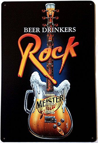 Hioni Beer Drinkers Rock Vintage Blechschild Poster Wandschild Wand Dekoration Metallschild Türschild von Hioni