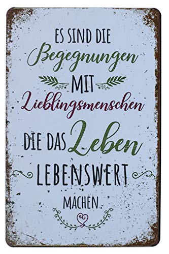 Hioni Es Sind Die Begegnungen Mit Lieblingsmenschen Vintage Blechschild Poster Wandschild Wand Dekoration Metallschild Türschild von Hioni