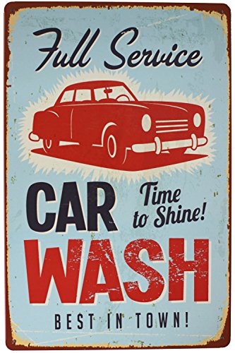 Hioni Full Service Car Wash Vintage Blechschild Poster Wandschild Wand Dekoration Metallschild Türschild von Hioni