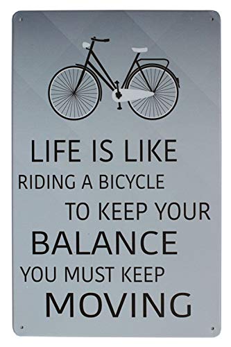 Hioni Life is Like Riding a Bicycle You Much Keep Moving Vintage Blechschild Poster Wandschild Wand Dekoration Metallschild Türschild von Hioni