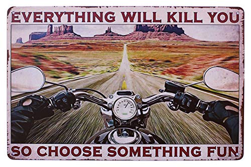 Hioni Lustiger Spruch Motorrad Reiten Route 66 Vintage Metall Wandschild Blechschild Wanddekoration (lustig) von Hioni