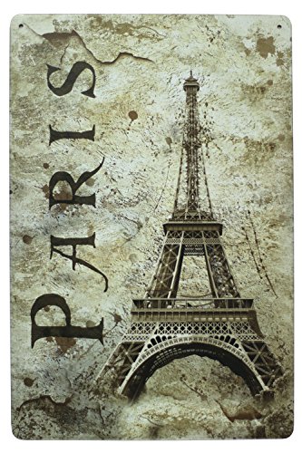 Hioni Paris Eiffel Tower Blechschild Poster Wandschild Wand Dekoration Metallschild Türschild von Hioni