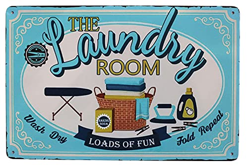 Hioni The Laundry Room Blechschild, Vintage-Wanddekoration von Hioni