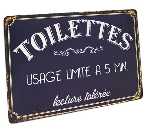 Hioni Toilette, 5 Minuten, Metallschild, Plakat, Metallschild, Slogan, Kunst, Dekoration, Vintage, für Bar, Café, Pub von Hioni
