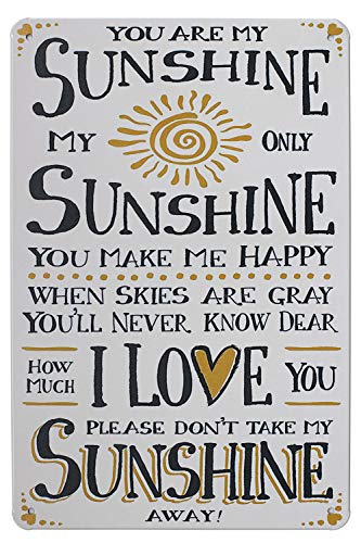 Hioni You Are My Sunshine i Love You Vintage Blechschild Poster Wandschild Wand Dekoration Metallschild Türschild von Hioni