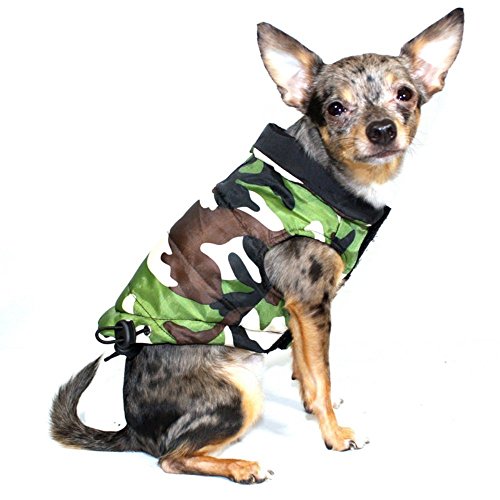 Hip Doggie HD-5BKPV Reversible Puffer Vest Hundemantel, S, schwarz/Camoflauge von Hip Doggie
