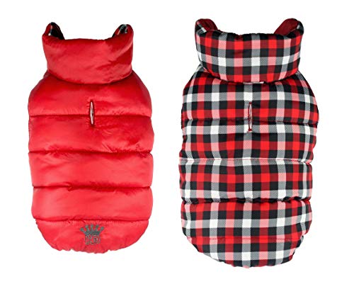 Hip Doggie HD-5GHRD-XL Gingham Reversible Puffer Vest Red XL Hundejacke von Hip Doggie