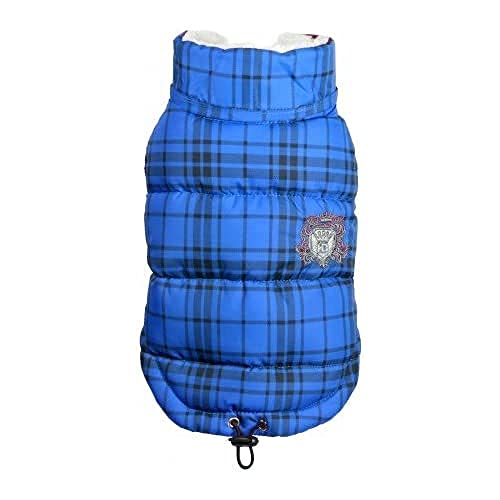 Hip Doggie HD-5PDSB Plaid Puffer Vest Hundemantel, XS, blau von Hip Doggie