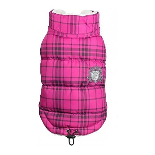 Hip Doggie HD-5PDSP Plaid Puffer Vest Hundemantel, S, rosa von Hip Doggie