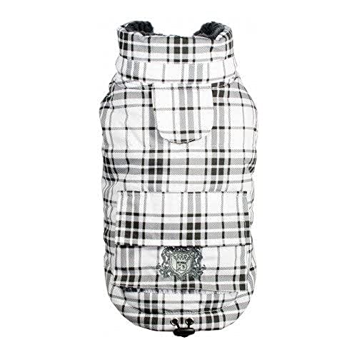 Hip Doggie HD-5PDSW Plaid Puffer Vest Hundemantel, M, weiß von Hip Doggie