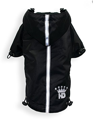 Hip Doggie HD-5PRBK-S Puppagonia Rain Parka- Hund Regenmantel, S, schwarz von Hip Doggie