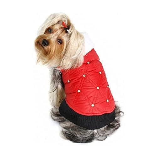 Hip Doggie HD-5RPRD-L Rhinestone Puffer Vest - Hundejacke, L, rot von Hip Doggie