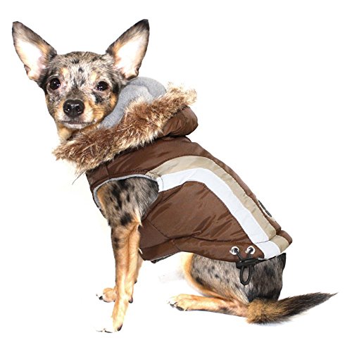 Hip Doggie HD-5SABR-M Swiss Alpine Ski Vest Hundemantel, M, braun von Hip Doggie