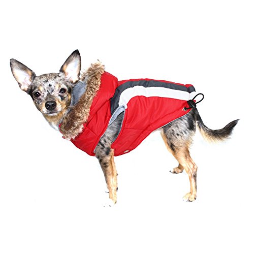 Hip Doggie HD-5SARD-M Swiss Alpine Ski Vest Hundemantel, M, rot von Hip Doggie