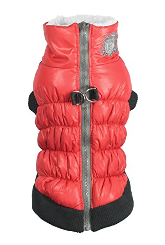 Hip Doggie HD-5SCPR Crown Puffer Vest Hundemantel, XS, rot von Hip Doggie