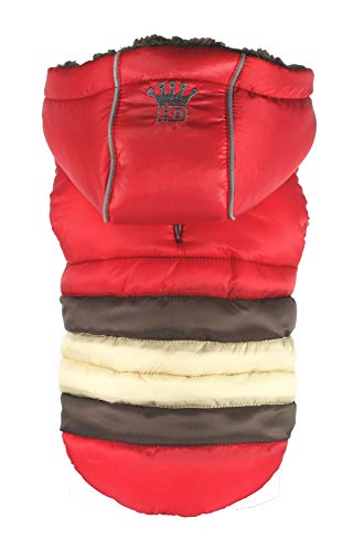 Hip Doggie HD-5STRD-XL Soft Stripe Puffer Coat Red XL Hundejacke von Hip Doggie