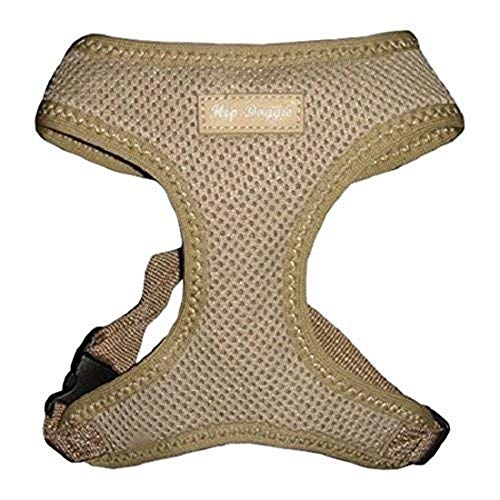 Hip Doggie HD-6PMHTN Tan Ultra Comfort Harness Vest Hundegeschirr, XXL von Hip Doggie