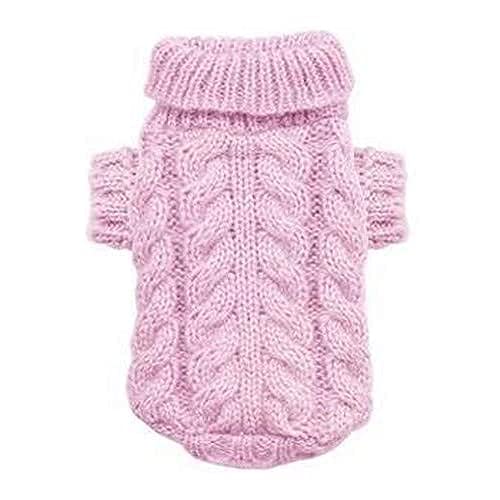 Hip Doggie HD-7ACP-L Angora Cable Knit Sweater - Hundepullover, L, rosa von Hip Doggie