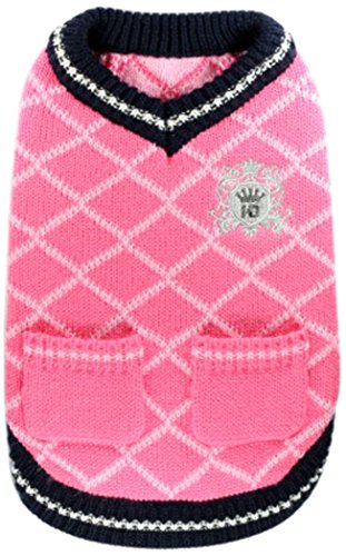 Hip Doggie HD-7PVP-S Royal Crest Sweater Vest - Hundepullover, rosa von Hip Doggie