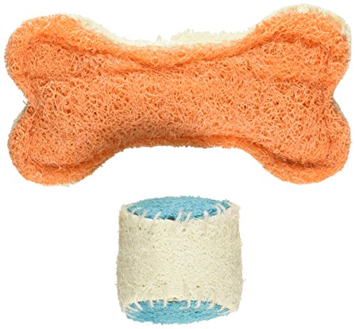 Hip Doggie Loofah Toy Small Playtime Set (Bone/Ball) von Hip Doggie