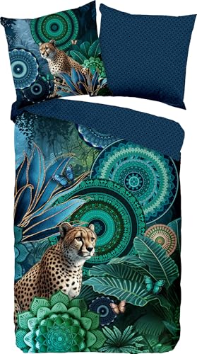 Hip Wendebettwäsche Nyah Satin Petrol Größe 1x 200x200 cm + 2X 80x80 cm von Hip