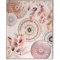 hip Plaid "Afina", Weich, Kuscheldecke, 130x160 cm, Wendeoptik, Mandala, Simple, Grau von Hip