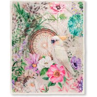 hip Plaid "Indah" Sehr Weich, Kuscheldecke, 130x160 cm, Wendeoptik,Blumen Tropisch, Sand von Hip