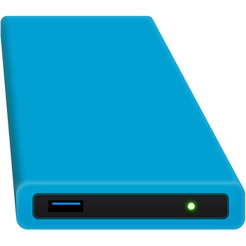 Digittrade HipDisk Externe Festplatte SSD 2TB (6,4 cm (2,5 Zoll), USB 3.0) HD-BL-2TBS mit austauschbarer Silikon-Schutzhülle stoßfest wasserabweisend blau von Digittrade