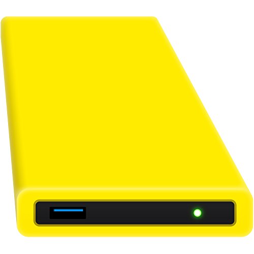 Digittrade HipDisk Externe Festplatte 2TB 2,5 Zoll USB 3.0 mit austauschbarer Silikon-Schutzhülle gelb Festplattengehäuse stoßfest wasserdicht von Digittrade