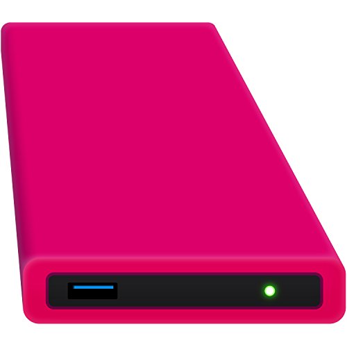 Digittrade HipDisk Externe Festplatte SSD 1TB 2,5 Zoll USB 3.0 mit austauschbarer Silikon-Schutzhülle rosa pink Festplattengehäuse stoßfest wasserdicht von Digittrade
