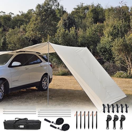 HipierFx SUV Awning mit Stangen Auto Markise Vorzelt Auto Camping Tarp Geeignet für Kleinwagen SUV und Vans von HipierFx