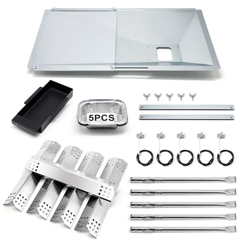 Hipoilk Grill Fettwanne Ersatz für Nexgrill 720-0882A Evolution Infrarot Plus 5-Brenner, verstellbare Tropfwanne, Heizplatten Zelte, Zünder und Brenner Nexgrill Ersatzteile von Hipoilk