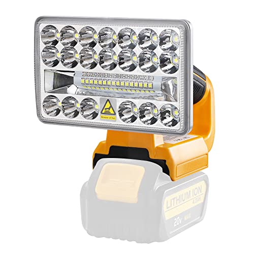 Hipoke 18V 2000LM Multifunktionales kabelloses LED Arbeitslicht Langstreckenscheinwerfer mit USB-Taschenlampe Kompatibel mit Dewalt 18V-Akku für Outdoor-Taschenlampe Baustellencamp (keine Batterie) von Hipoke