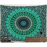 Smaragd Green Boho Mandala Tapestry Flower Pattern Trippy Hippie Psychedelic Decoration Wall Hanging Meditation Turquoise Peacock Spiritual Smaragd Green Boho Mandala Tapestry Flower Pattern Trippy Hippie Psychedelic Decoration Wall Hanging Meditation Turquoise Peacock Spiritual von HippieNTapestryWorld