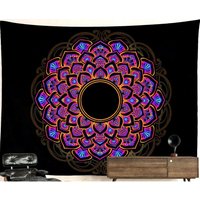 Uv-Blacklight Tapestry Psychedelic Trippy Sacred Geometry Fractal Art Cosmic Energy Mandala Om Spiritual Boho Glowing Decor Meditation Bloom von HippieNTapestryWorld
