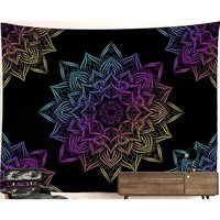 Uv-Blacklight Tapestry Psychedelic Trippy Sacred Geometry Fractal Art Cosmic Energy Mandala Spiritual Boho Glowing Decor Meditation Flower von HippieNTapestryWorld