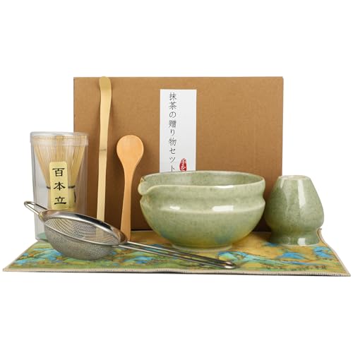 Matcha Set-Matcha Tea Set 5 Piece Matcha Besen Set, Matcha Set für Einsteiger,Matcha Schale, Schaufel, Sieb, Japanisches Matcha-Teeservice Grün Matcha Set-Matcha Tea Set 5 Piece Matcha Besen Set, Matcha Set für Einsteiger,Matcha Schale, Schaufel, Sieb, Japanisches Matcha-Teeservice Grün von Hippodance