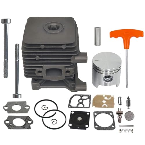 Hippotech 34 mm Zylinderkolben für Stihl FS38 FS45 FS46 BR45 KM55 HL45 HS45 MM55 Trimmer Freischneider BG55 BG45 BG46 Gebläse mit Blechschraube Rebuilt Kits ersetzt # 4140 020 1202 von Hippotech