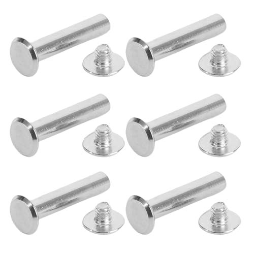 Hiraith 30 Sets M4 Edelstahl-Leder-Handwerksnieten, Runde Flachkappennieten für Buchbindung und Handwerk, Rostsichere und Haltbare Verbindungselemente, Mehrzweckgebrauch Hiraith 30 Sets M4 Edelstahl-Leder-Handwerksnieten, Runde Flachkappennieten für Buchbindung und Handwerk, Rostsichere und Haltbare Verbindungselemente, Mehrzweckgebrauch von Hiraith