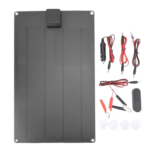 Hiraith 30W Solar -Batterie -Ladegerät, Monokristallines Panel mit Smart Controller, IP65 -Abdichtung für CAR/RV/Boot, Umfasst 6 Verbindungskabel und Saugnäurebecher von Hiraith