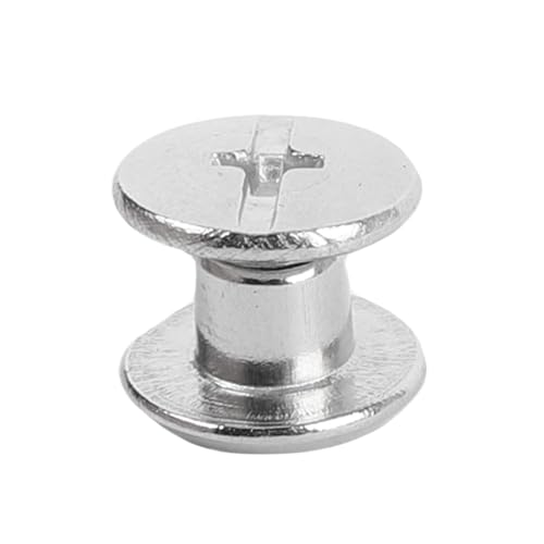 Hiraith 50 Sets M4 Edelstahl Chicagoer Schrauben 5x4x9,5 Mm, Flache Kopfbindungsnieten für Leder, Handwerk, Sicher, Verrostete Resistente und Einfach zu Installierende von Hiraith