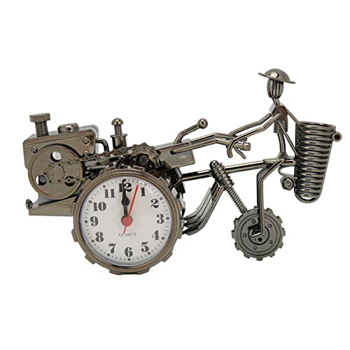 Hiraith Desktop-Uhr in Traktorform, Genaue Zeiteinstellung, Kunststoff, 23,5 X 14 X 10 cm, Dekoratives Praktisches Uhrenornament (Dunkles Gold) von Hiraith