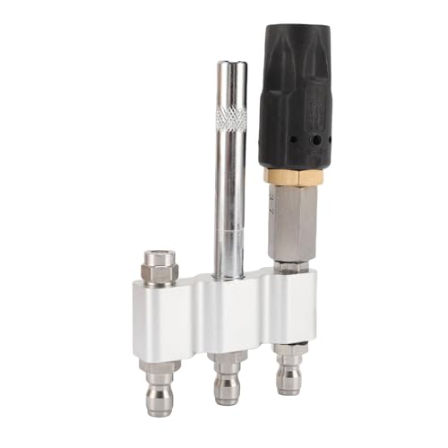 Hiraith M5 Twisting-Düse 3-in-1-Druckscheibespitze-1/4 Schnellanschluss, 0-60 ° Einstellbares Spray, Edelstahl und Messing, Passt 3-7GPM/1000-6000PSI für die Säuberung Einer Hohen Höhe von Hiraith