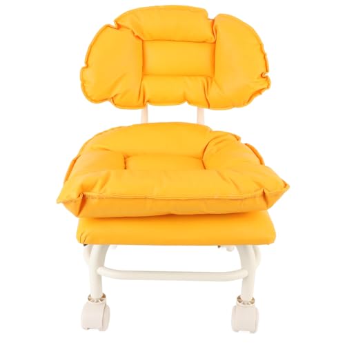 Hiraith Niedrig Rollender Hocker mit Rückens Tütze, 360 ° Schwenk Räder, Wasserdichtes PU-Kissen, Ergonomisches Design für Heim/Büro/Salon, Kompakter & Tragbarer Hocker von Hiraith