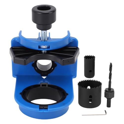 Hiraith Professionelle Türverriegelungs-Installationskit, Säge des Kohlenstoffstahllochs und Einstellbare Blaue ABS-Handbuch für 1-3/8 "bis 1-3/4" Holztüren, Umfasst 2 Lochsägen, von Hiraith