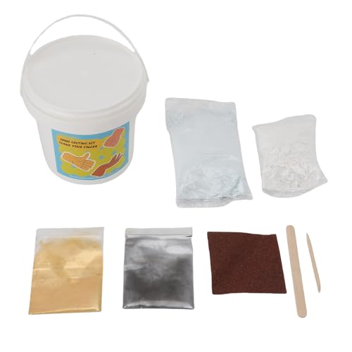 Hiraith Professionelles 3D -Handguss -Kit mit Modell- und Klonpulver, Komplette DIY -Skulpturen für Hand-/Fußimpressionen, Umfasst Gold-/Silberpulver und Werkzeuge von Hiraith