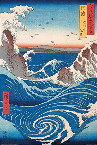 Hiroshige Drucken, Mehrfarbig, 61 x 91.5cm von Grindstore