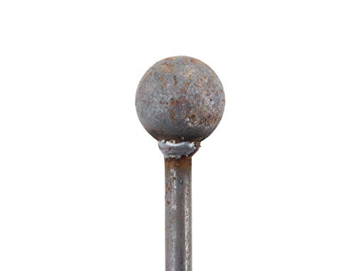 Rankstab aus Metal stabil mit Kugel freistehende, Höhe 120 cm, Pflanzstab, Pflanzenstütze, Staudenhalter von Hirsch Terracotta